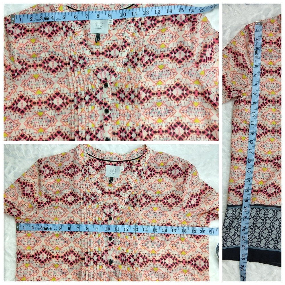 Anthro HD in Paris Kaveri Pintuck Henley Top Sz 8 - Picture 8 of 8
